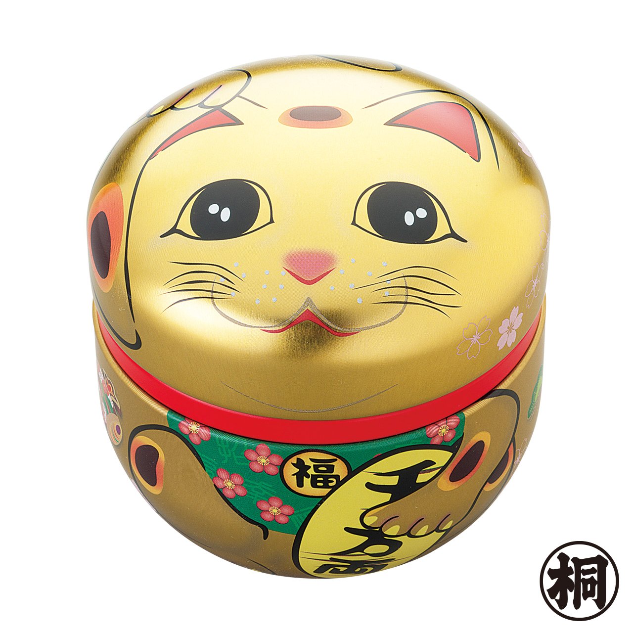 静岡茶ギフト招き猫缶 金 （煎茶80g）