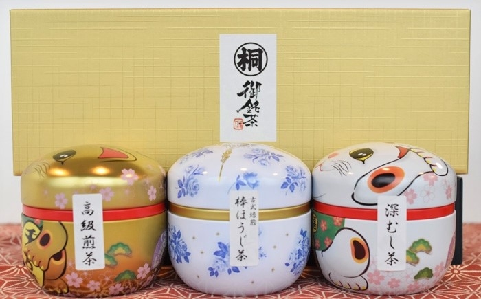 招き猫缶3個セット横写真